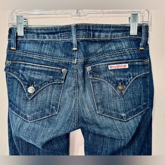 Hudson Jeans Colin Low Rise Skinny Straight Dark Wash Bea Flap Back Pocket SZ 24 - Picture 7 of 16